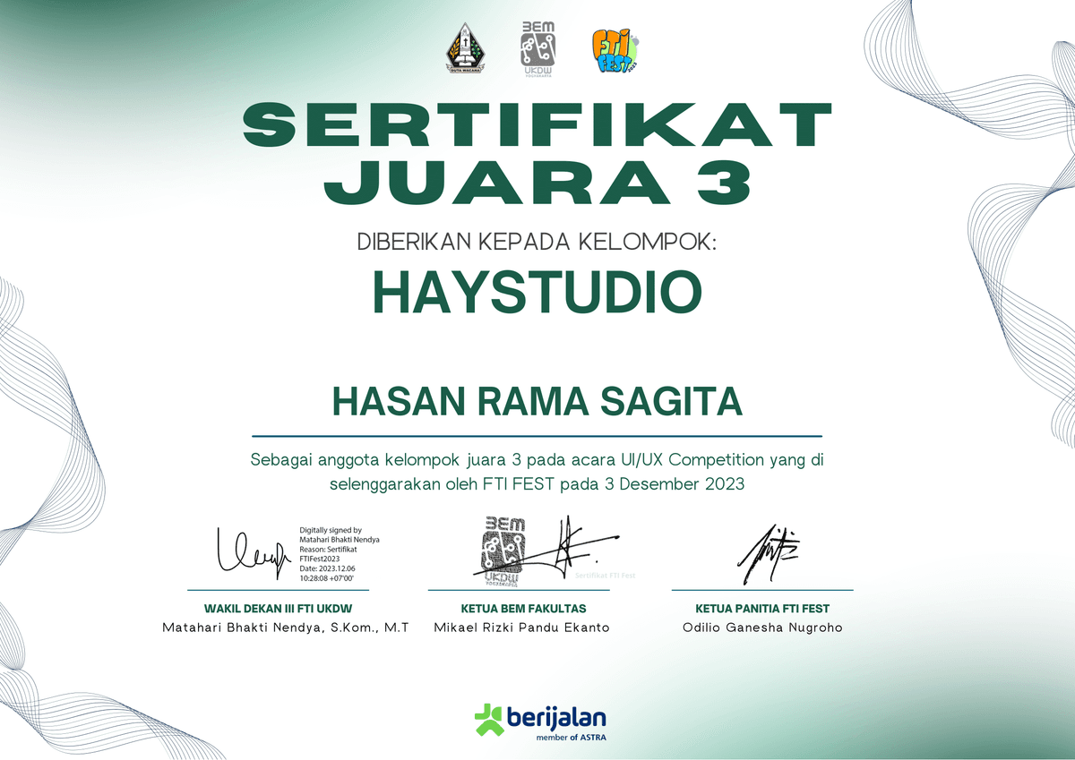  3rd Winner Redesign Website Astra Berijalan: UI/UX Competition
