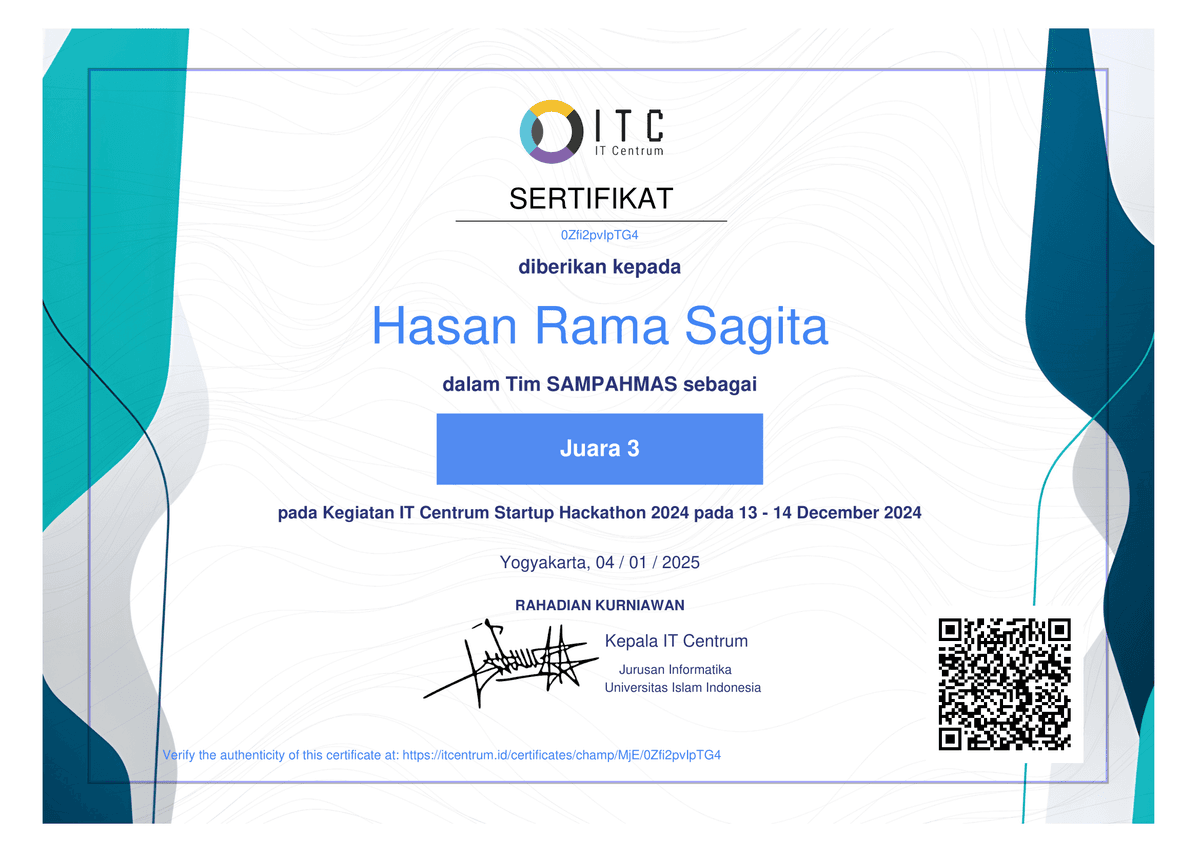  3rd Winner of IT Centrum Startup Hackathon 2024 - Innovation Startup Ideas